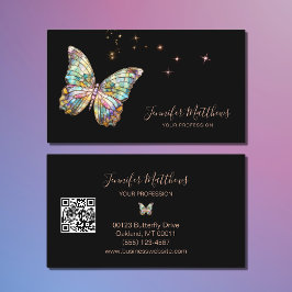 Elegant Butterfly QR Code Script Visitekaartje