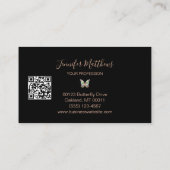 Elegant Butterfly QR Code Script Visitekaartje (Achterkant)