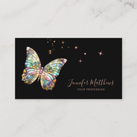 Elegant Butterfly QR Code Script Visitekaartje (Voorkant)