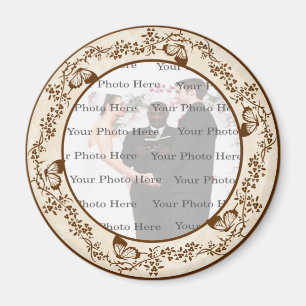 Elegant Butterfly Round Magnet