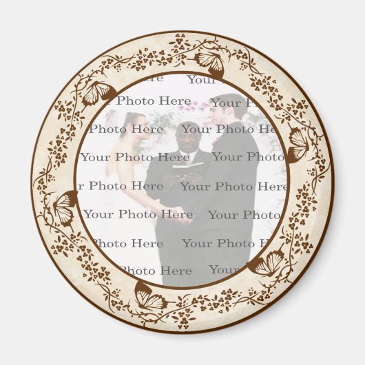 Elegant Butterfly Round Magnet (Voorkant)