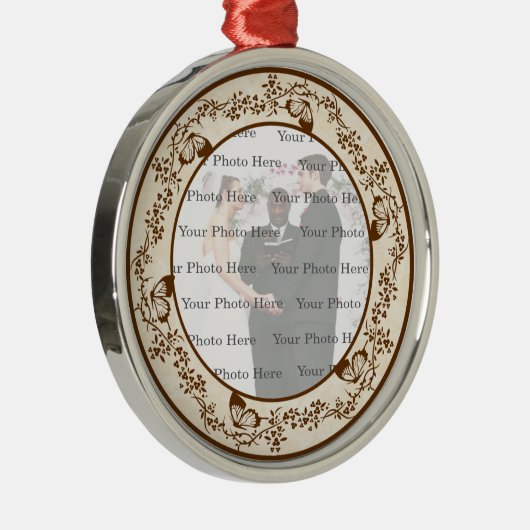 Elegant Butterfly Round Silver Ornament (Rechts)