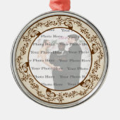 Elegant Butterfly Round Silver Ornament (Voorkant)