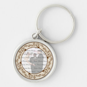 Elegant Butterfly Round Silver Sleutelhanger