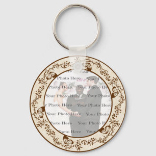 Elegant Butterfly Round Sleutelhanger