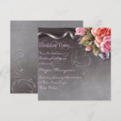 Elegant Butterfly & Rozen Verjaardagsuitnodiging Kaart (Voorkant / Achterkant)