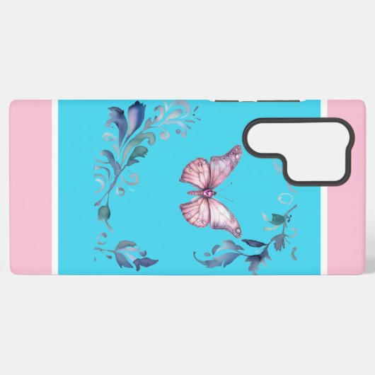 Elegant Butterfly Samsung Galaxy S22 telefoonhoesj Samsung Galaxy Hoesje (Achterkant horizontaal)