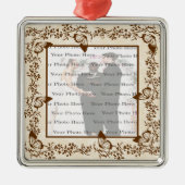 Elegant Butterfly Square Silver Ornament (Voorkant)