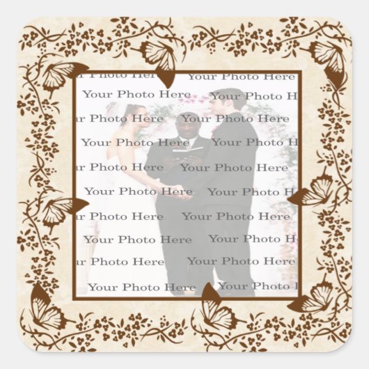 Elegant Butterfly Square Stickers (Voorkant)
