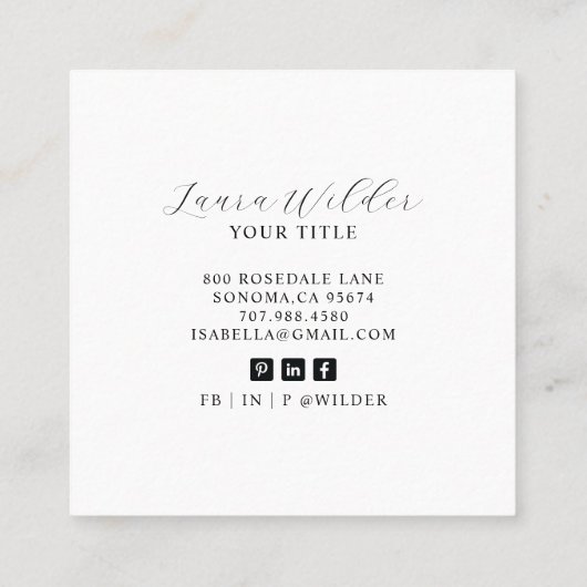 Elegant Butterfly Sun Vierkante Visitekaartje (Achterkant)