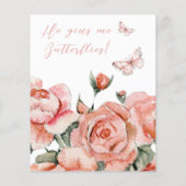 Elegant Butterfly Tea Floral Shower Bingo Game (Achterkant)