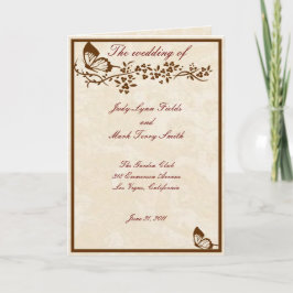 Elegant Butterfly Trouwprogramma Kaart