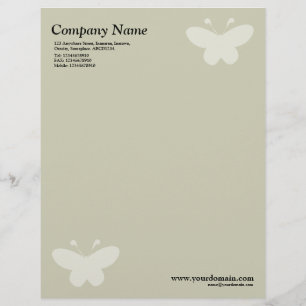 Elegant Butterfly - Warm Beige Gepersonaliseerd Briefhoofd