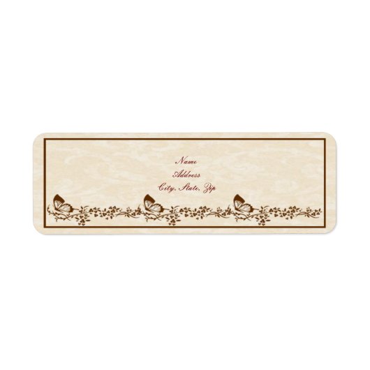 Elegant Butterfly Wedding Adresetiketten Etiket (Voorkant)