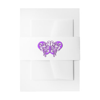 Elegant Butterfly Wedding Belly Bands Uitnodigingen Wikkel