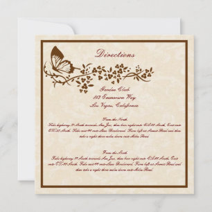 Elegant Butterfly Wedding Direction Kaarten