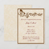 Elegant Butterfly Wedding Engagement Party Invitat Kaart (Voorkant / Achterkant)
