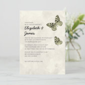 Elegant Butterfly Wedding Invitations Kaart (Staand voorkant)
