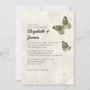 Elegant Butterfly Wedding Invitations Kaart