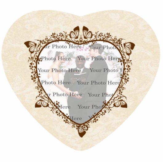 Elegant Butterfly Wedding Photo Lijst Staand Fotobeeldje (Voorkant)