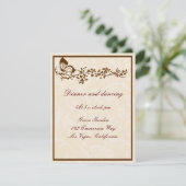 Elegant Butterfly Wedding Reception Kaarten (Staand voorkant)
