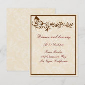 Elegant Butterfly Wedding Reception Kaarten (Voorkant / Achterkant)