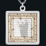 Elegant Butterfly Wedding Square Silver Ketting<br><div class="desc">Geef dit  ketting een persoonlijk tintje om als huwelijksgunsten te hebben bij je trouwreceptie of om er zelf een te hebben als herinnering aan je speciale dag. Dit ketting is ook het perfecte geschenk voor de bruid die haar vrijgezellenfeest krijgt. Personaliseer door uw foto toe te voegen.</div>