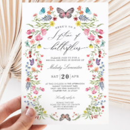 Elegant Butterfly Wildflower Floral Vrijgezellenfe Kaart