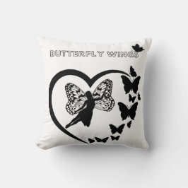 Elegant Butterfly Wings Heart Sierkussen