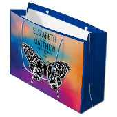 Elegant Buttterfly en kleurrijk Sunset Design Groot Cadeauzakje (Voorkant Gekanteld)
