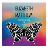 Elegant Buttterfly en kleurrijk Sunset Design Perfect Poster (Voorkant)