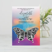 Elegant Buttterfly en Sunset Design Kaart (Staand voorkant)