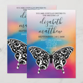 Elegant Buttterfly en Sunset Design Kaart (Voorkant / Achterkant)