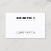 Elegant BW Plain Modern Minimalist Design Trendy Visitekaartje (Voorkant)