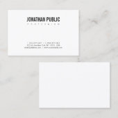 Elegant BW Plain Modern Minimalist Design Trendy Visitekaartje (Voorkant / Achterkant)
