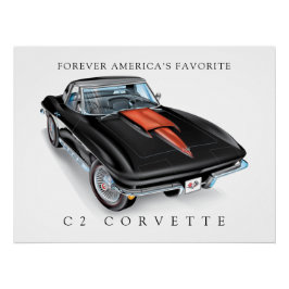 ELEGANT C-2 VETTE ILLUSTRATIE PERFECT POSTER