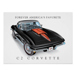 ELEGANT C-2 VETTE ILLUSTRATIE PERFECT POSTER