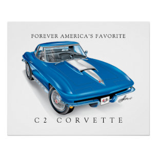 ELEGANT C-2 VETTE ILLUSTRATIE PERFECT POSTER