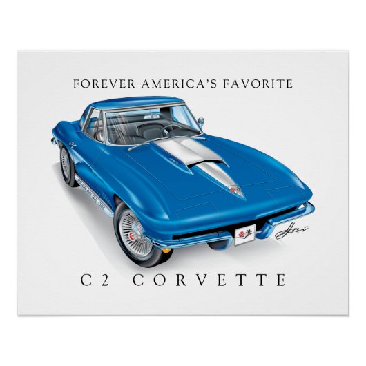 ELEGANT C-2 VETTE ILLUSTRATIE PERFECT POSTER (Voorkant)