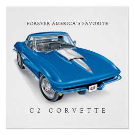 ELEGANT C-2 VETTE ILLUSTRATIE PERFECT POSTER