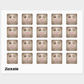 Elegant Cacao Damask Cake Pop Vierkante Sticker La (Vel)