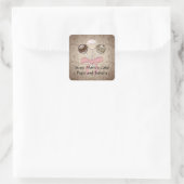 Elegant Cacao Damask Cake Pop Vierkante Sticker La (Tas)