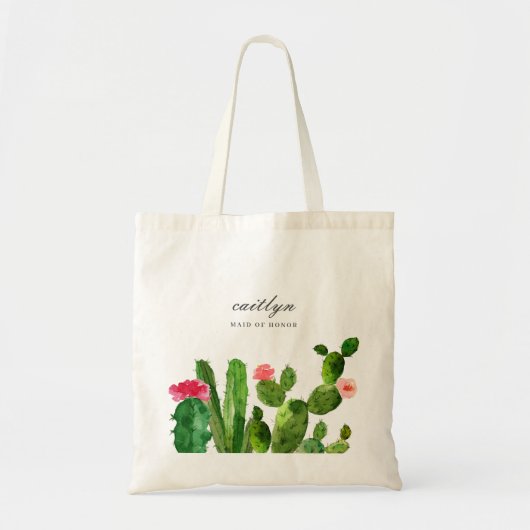 Elegant Cactus Garden Personalized Wedding Tote Bag (Voorkant)