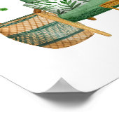 Elegant Cactus Garden waterverf Poster (Hoek)