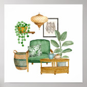 Elegant Cactus Garden waterverf Poster (Voorkant)