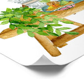 Elegant Cactus Garden waterverf Poster (Hoek)