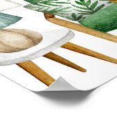 Elegant Cactus Garden waterverf Poster (Hoek)