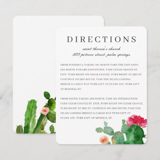 Elegant Cactus Garden | Weddenschapskaart Kaart (Voorkant / Achterkant)