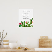 Elegant Cactus Garden | Welkom bruiloft Poster (Keuken)