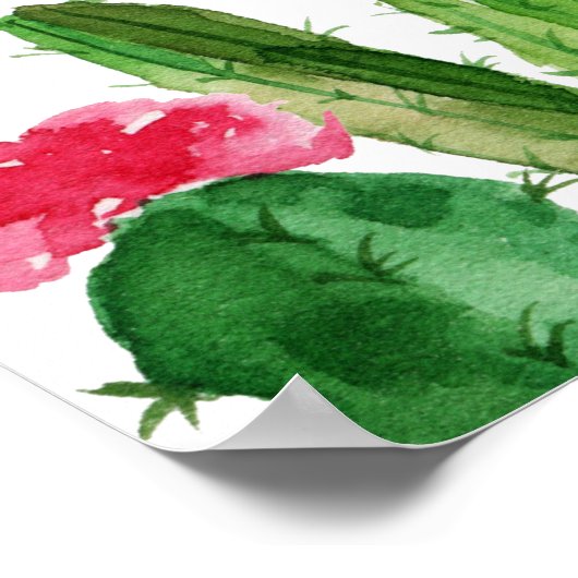 Elegant Cactus Garden | Welkom bruiloft Poster (Hoek)